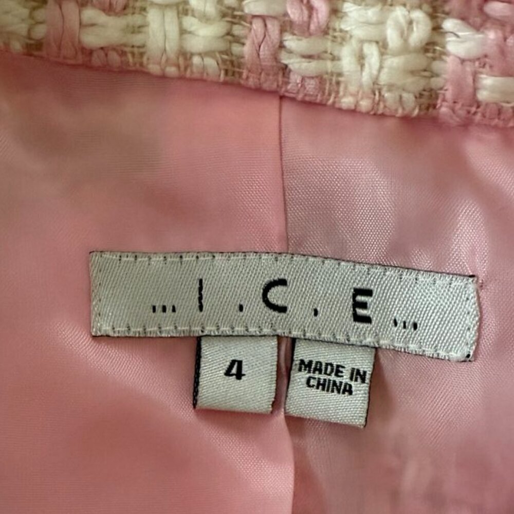 I.C.E. Vintage Chanel-style tweed jacket Barbie vibes size 4 - Picture 4 of 11